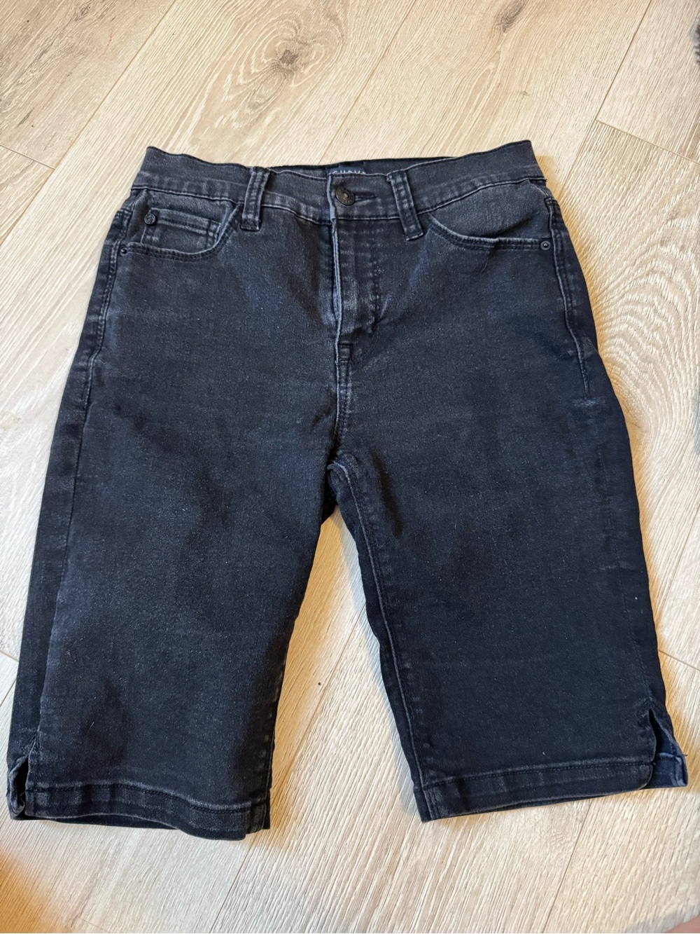 Women's black denim curve appeal shorts